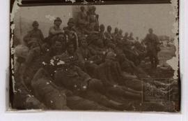 Saturnino Rangel Mauro, sentado à esquerda, quando serviu como músico do 3º Batalhão de Caçadores...