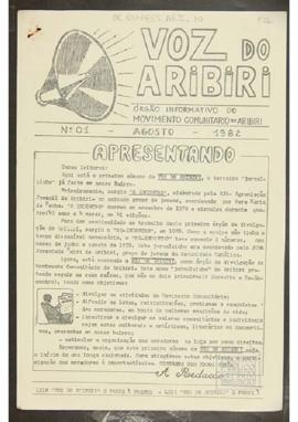 Voz do Aribiri; N° 01 - Agosto/1982